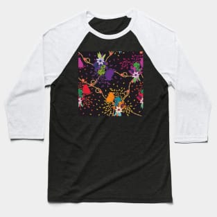 Colorful flowers,leaves, and gold chains,heart diamonds Baseball T-Shirt